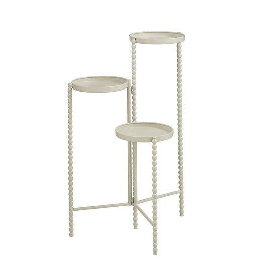 Plantenstandaard – Metalen Plantentafel 3 Niveaus – Off-White