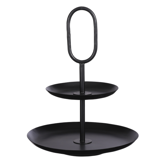 Rama Etagère 2 Laags - H36 x Ø28 cm - Metaal - Zwart