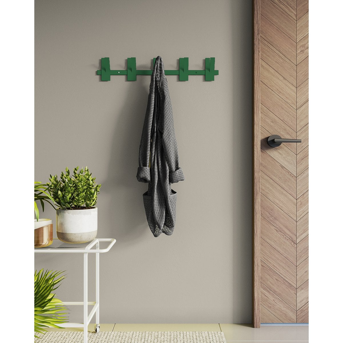 Incision Wandkapstok – Metaal – 10 Haken Compact
