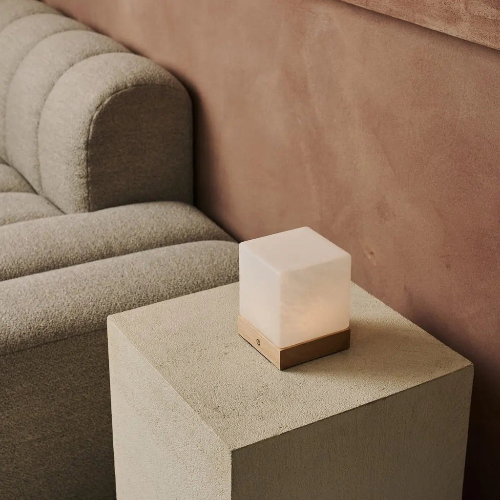 YCE Oplaadbare Tafellamp – Houten Designlamp met Matglas