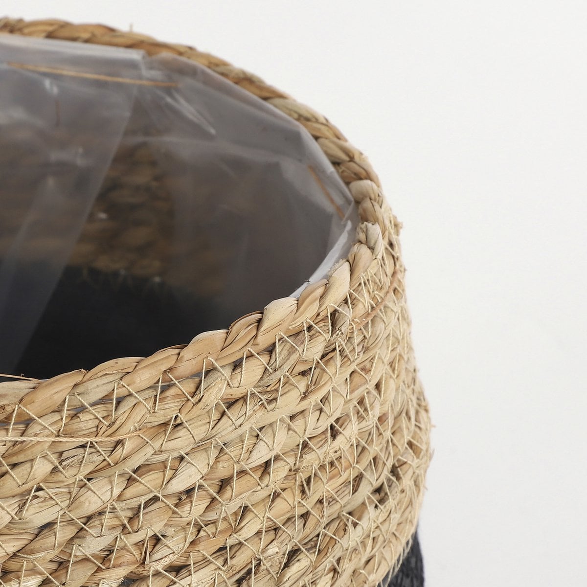 Plantenmand set Zwart Zeegras