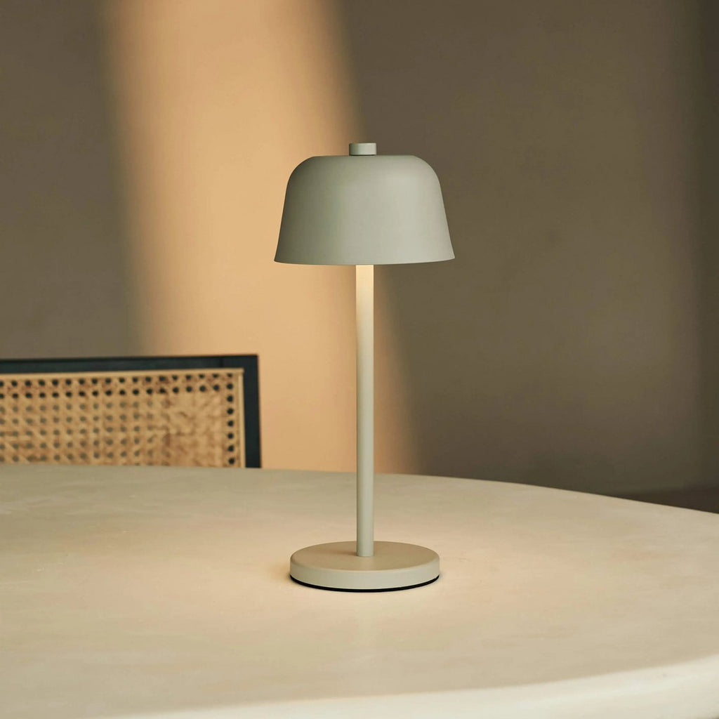 Anton Oplaadbare Tafellamp – Schaduw grijs – Metaal & Aluminium – Draadloos – Dimbaar