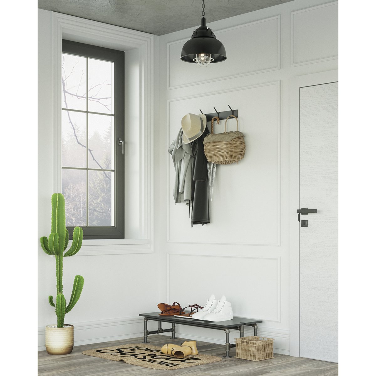 Mystiek Small Three Wandkapstok – Metaal – 6 Haken