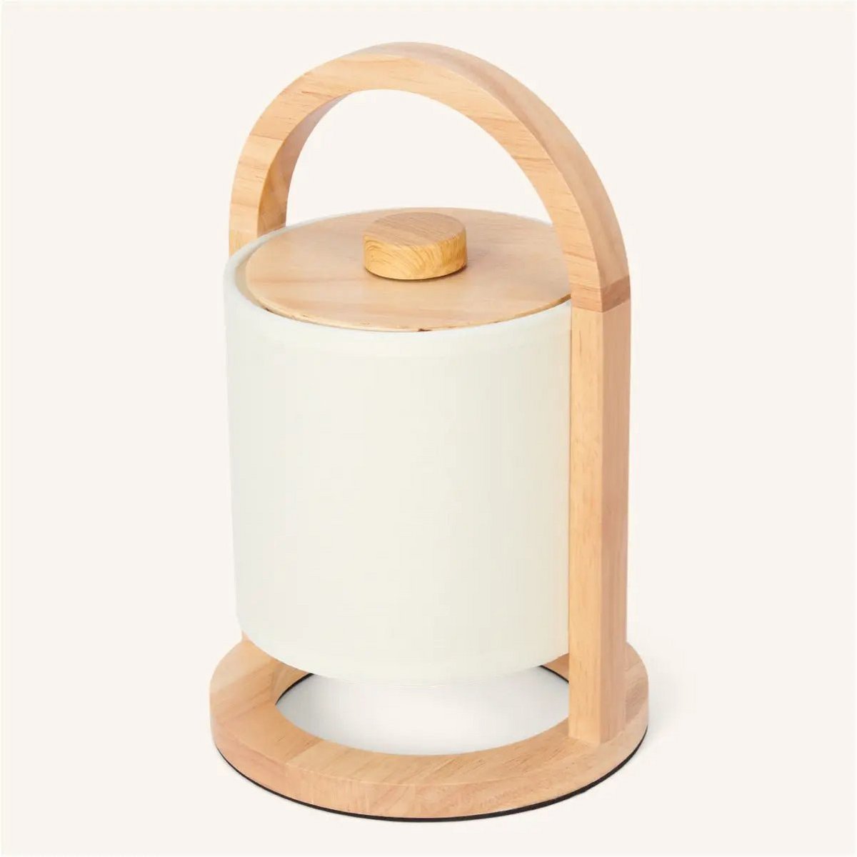 River Lichtbruin Oplaadbare Tafellamp – Rubberhout & Linnenmix – Draadloos – Dimbaar – IP44