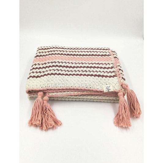 Gehaakte Babydeken – Crème Roze