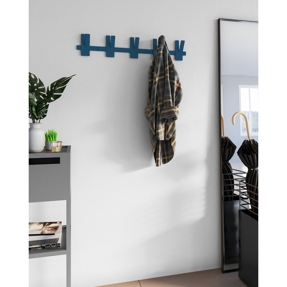 Incision Wandkapstok – Metaal – 10 Haken Compact