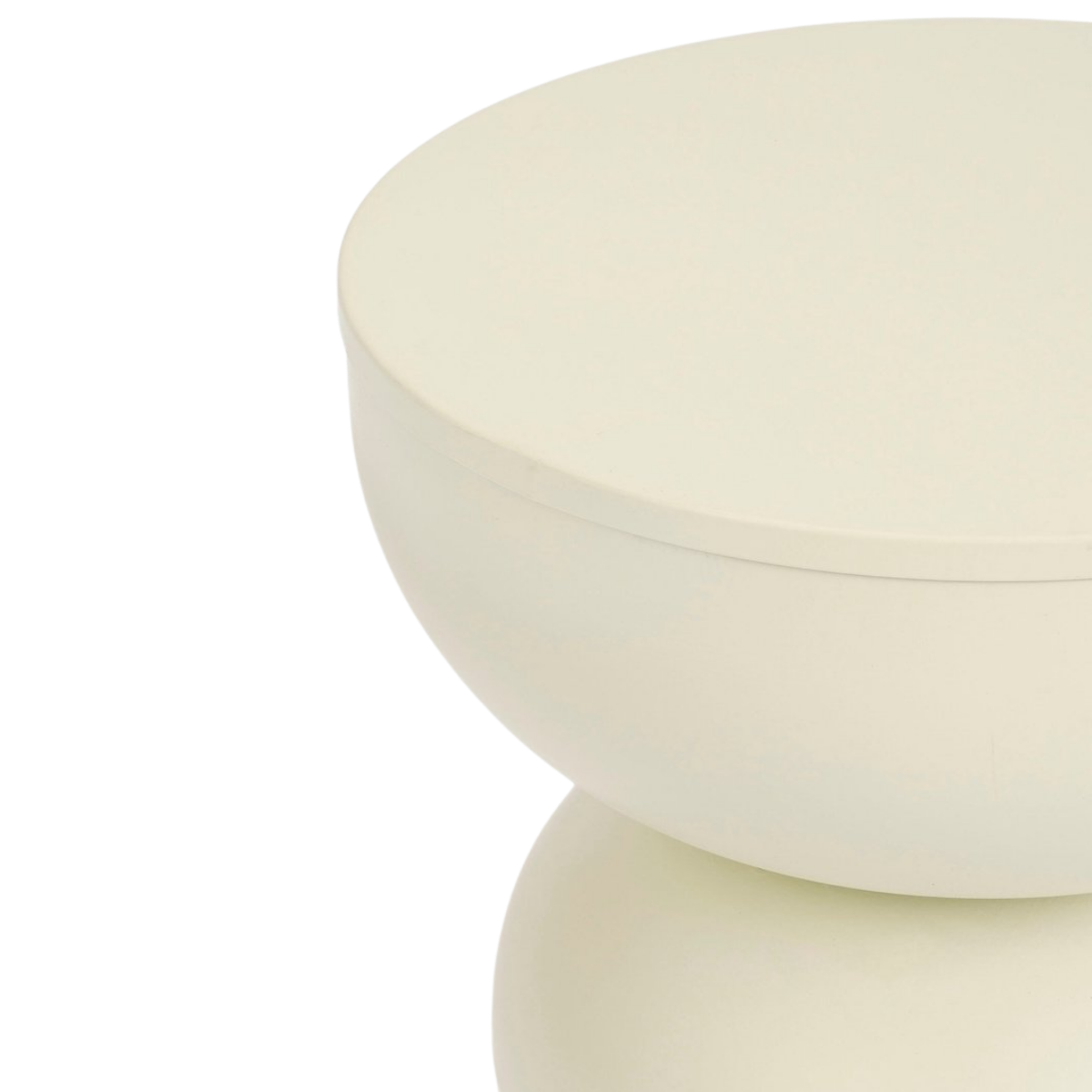 Luna Bijzettafel – Beige – IJzer – Ronde Moderne Bijzettafel