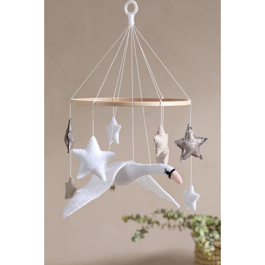 Zwaan Baby Mobiel – Vilt & Hout