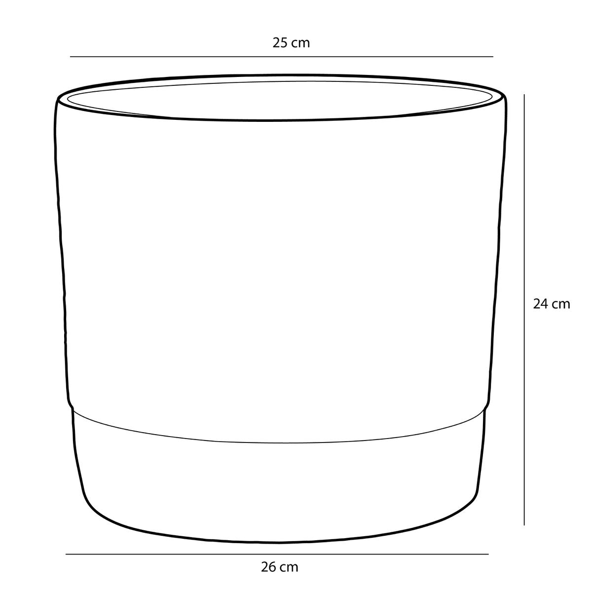 Olof Bloempot - H24 x Ø26 cm - Terracotta - Donkerblauw