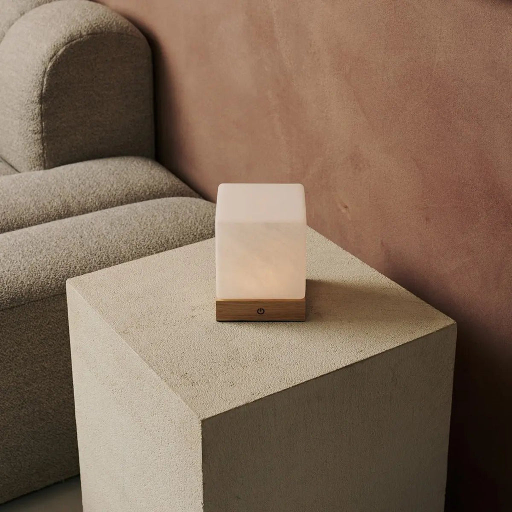 YCE Oplaadbare Tafellamp – Houten Designlamp met Matglas