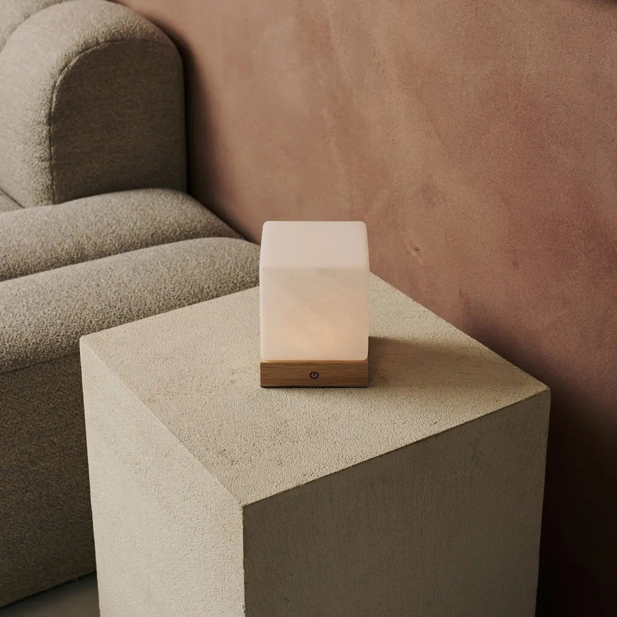 YCE Oplaadbare Tafellamp – Houten Designlamp met Matglas